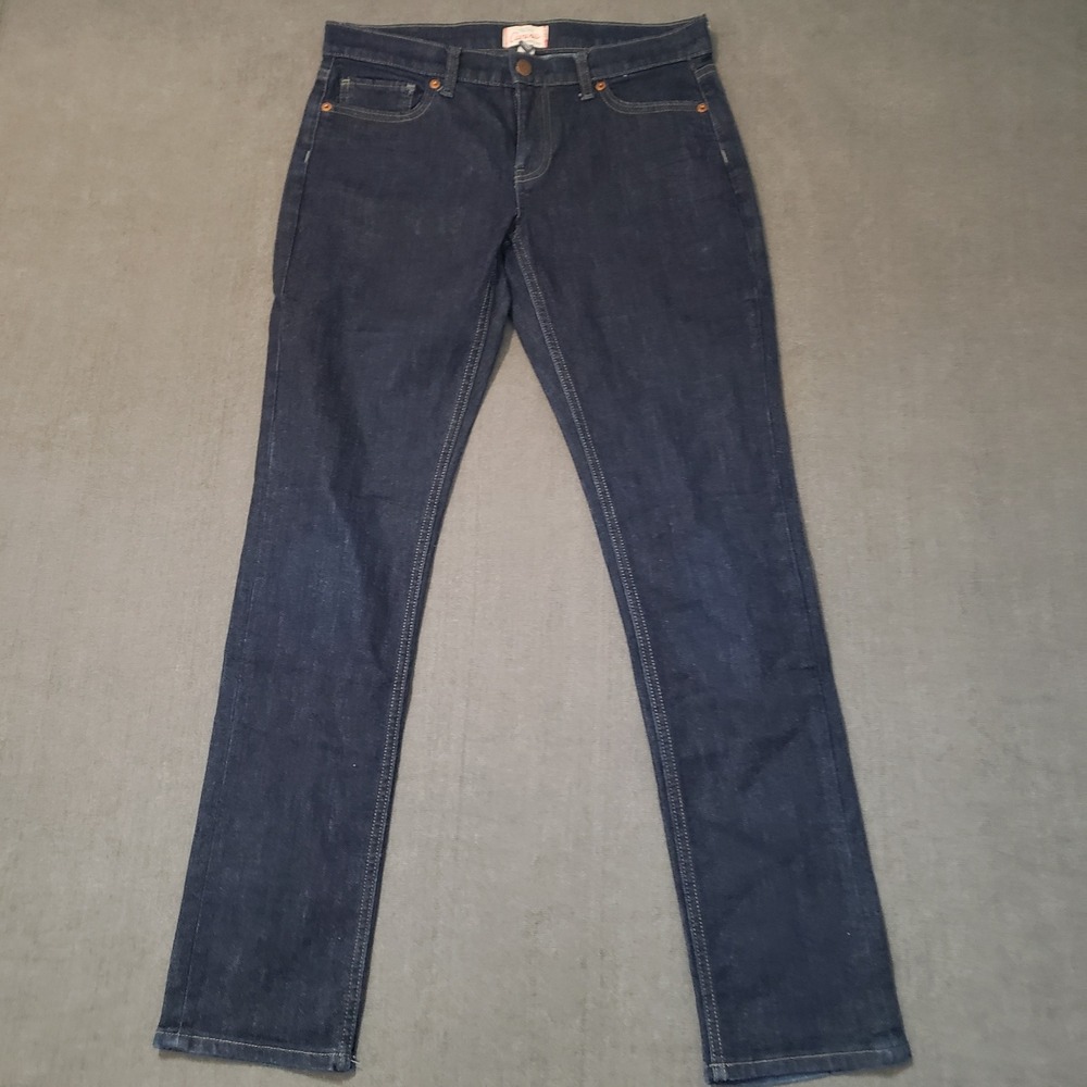 Lands' End‎ Canvas Jeans Womens 29 Dark Blue Pin Straight Leg Stretch Denim
